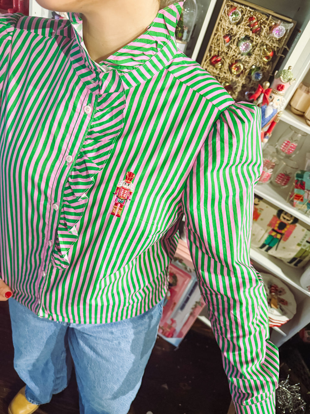Nutcracker Ruffle Blouse (XS-XL)
