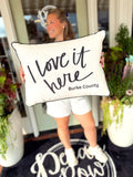 hometown lumbar I Love It Here Pillow- Burke County