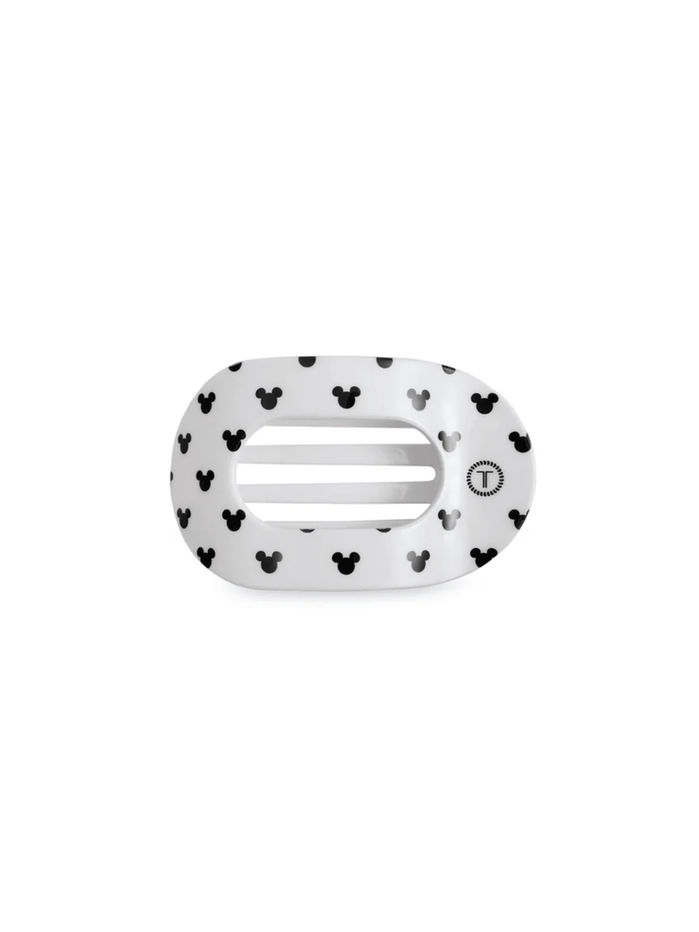 white flat hair clip with iconic character pattern 