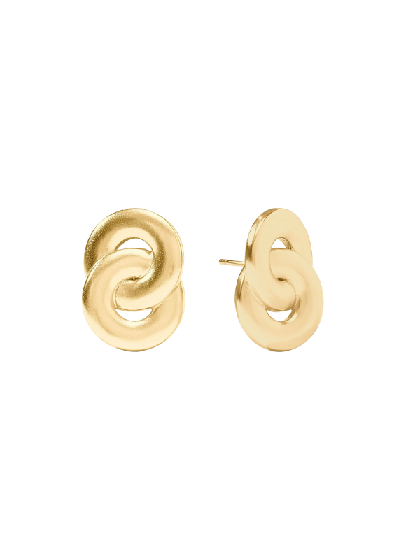 looped earrings in gold