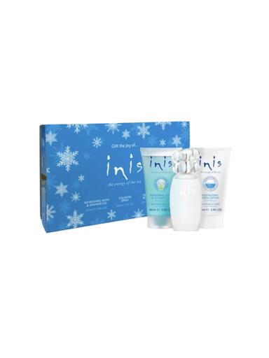 Set of 3 inis gift with cologne, shower gel, and body lotion