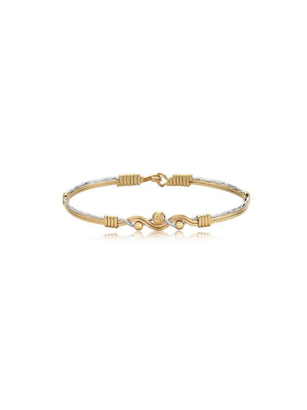 Gold and silver wire bracelet handmade in the USA, a timeless piece that can be worn for years to come 