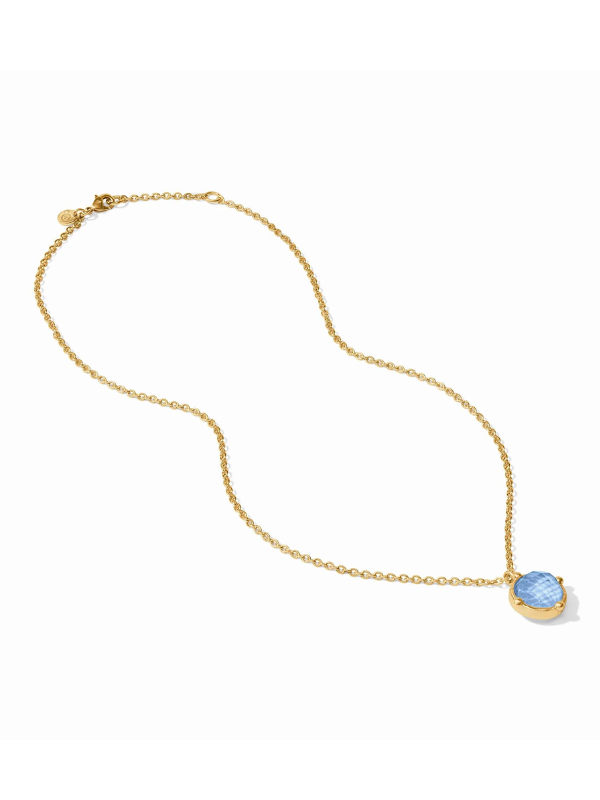 Gold Necklace with blue stone
