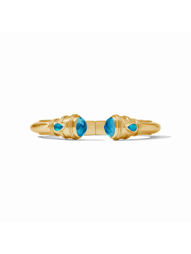 Gold bracelet with blue stones 