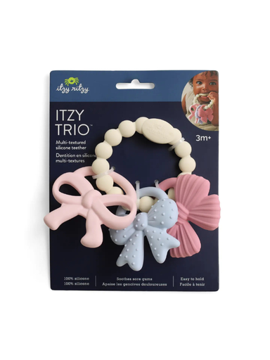Trio bows silicone baby teethers by itzy ritzy 