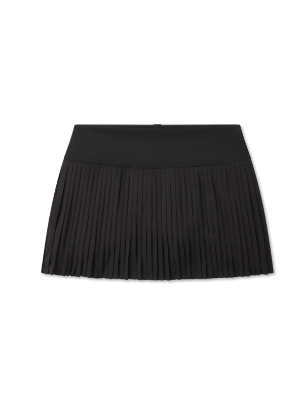 Black pleated athletic tennis golf skirt skort with shorts and pockets by southern marsh 