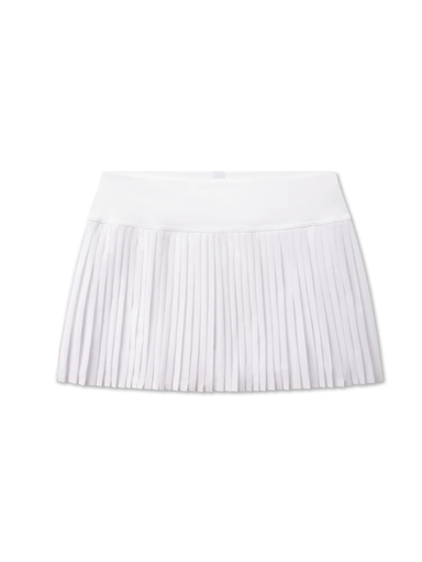 white pleated athletic tennis golf skirt skort with shorts and pockets by southern marsh 