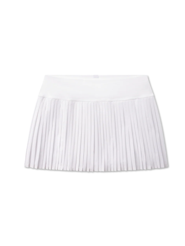 white pleated athletic tennis golf skirt skort with shorts and pockets by southern marsh 