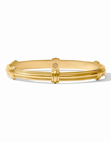 Gold bracelet on a white background