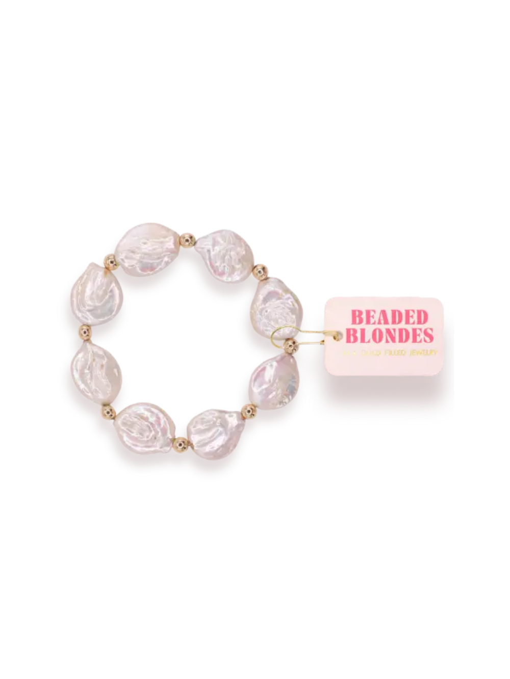 Flat pearl and gold bracelet