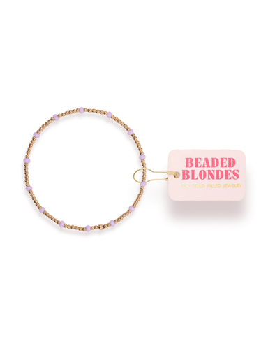 purple and gold beaded bracelet