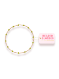 lime green and gold beaded bracelet