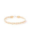Gold braided bracelet on a white background