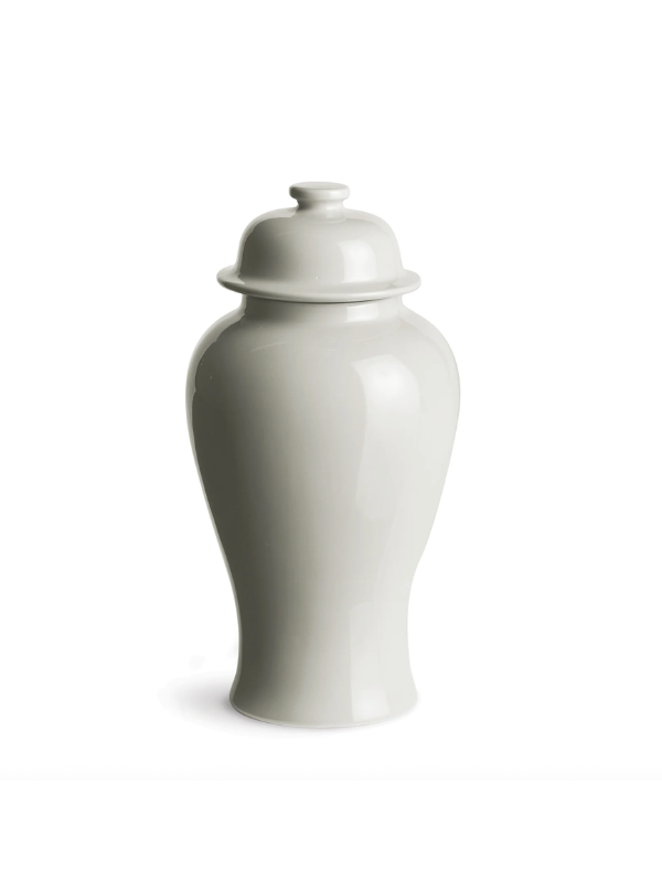 White ceramic jar with lid 