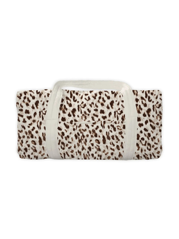 Leopard print quilted duffle bag 
