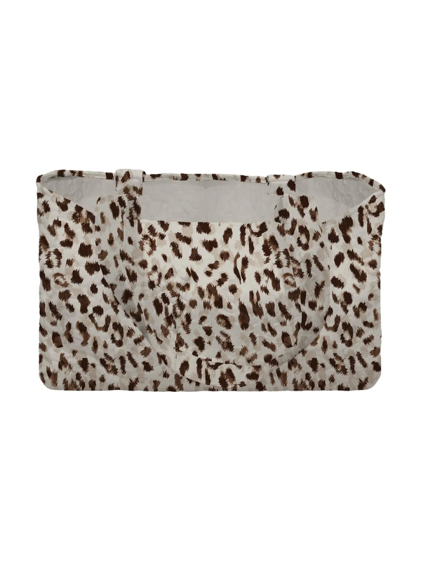 Leopard printed quilted tote bag by Ida Mae Home