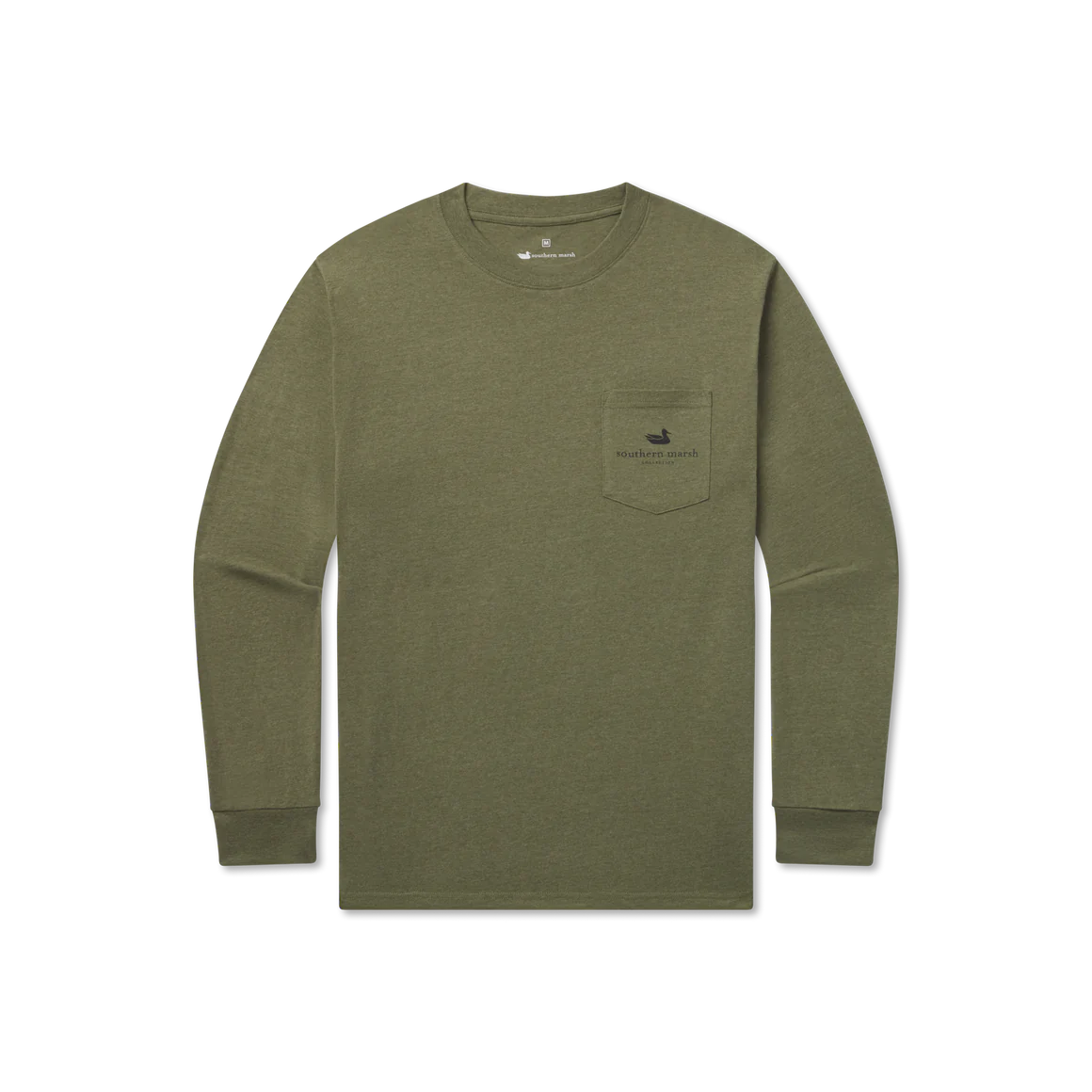 Cowboy Badge Long Sleeve Tee in Washed Dark Green by Southern Marsh