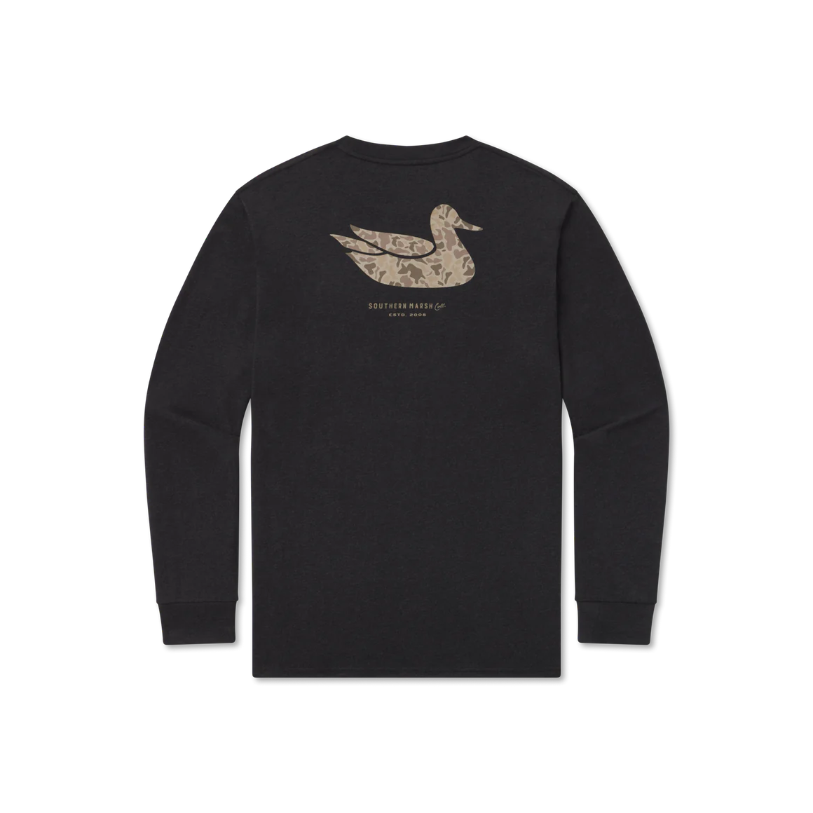 Camo Duck Originals Long Sleeve Tee in Washed Graphite by Southern Marsh