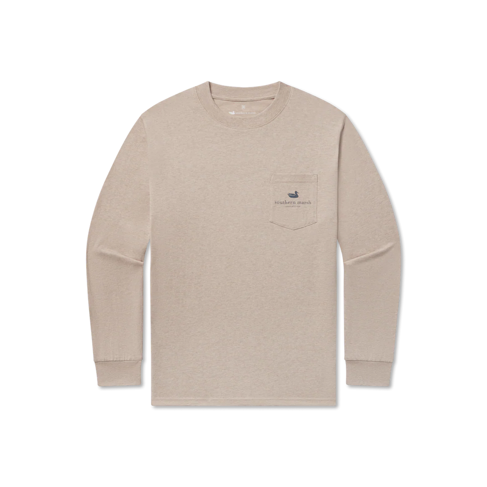 Mercantile Dome Long Sleeve Tee in Washed Burnt Taupe by Southern Marsh