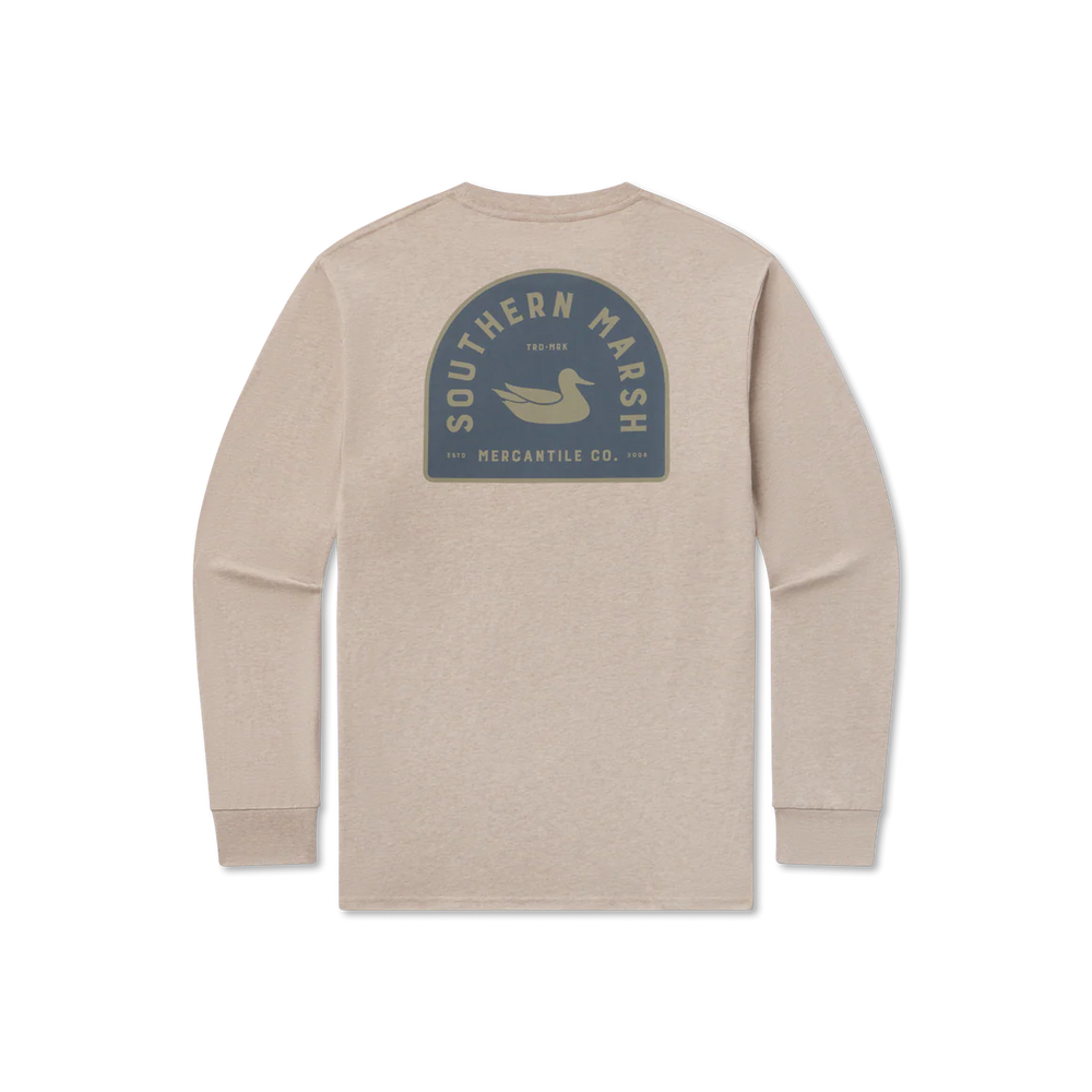 Mercantile Dome Long Sleeve Tee in Washed Burnt Taupe by Southern Marsh