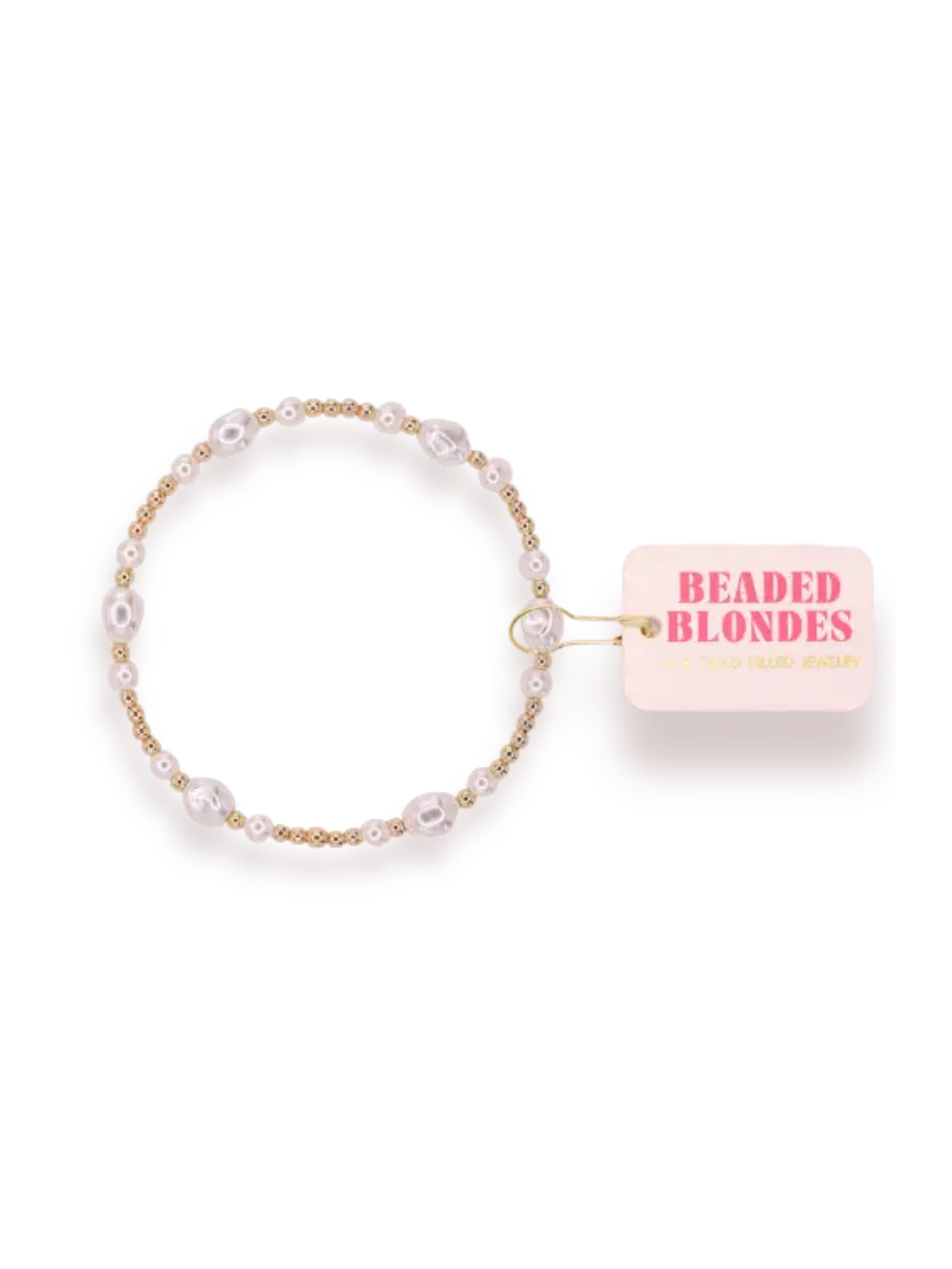 set of 3 pearl and gold bracelet