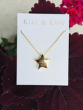gold big star necklace
