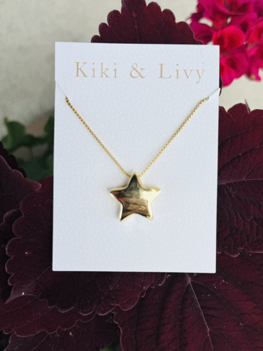 gold big star necklace