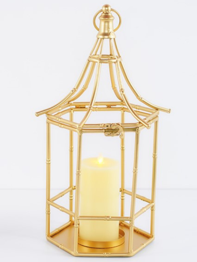 gold bamboo metal lantern 