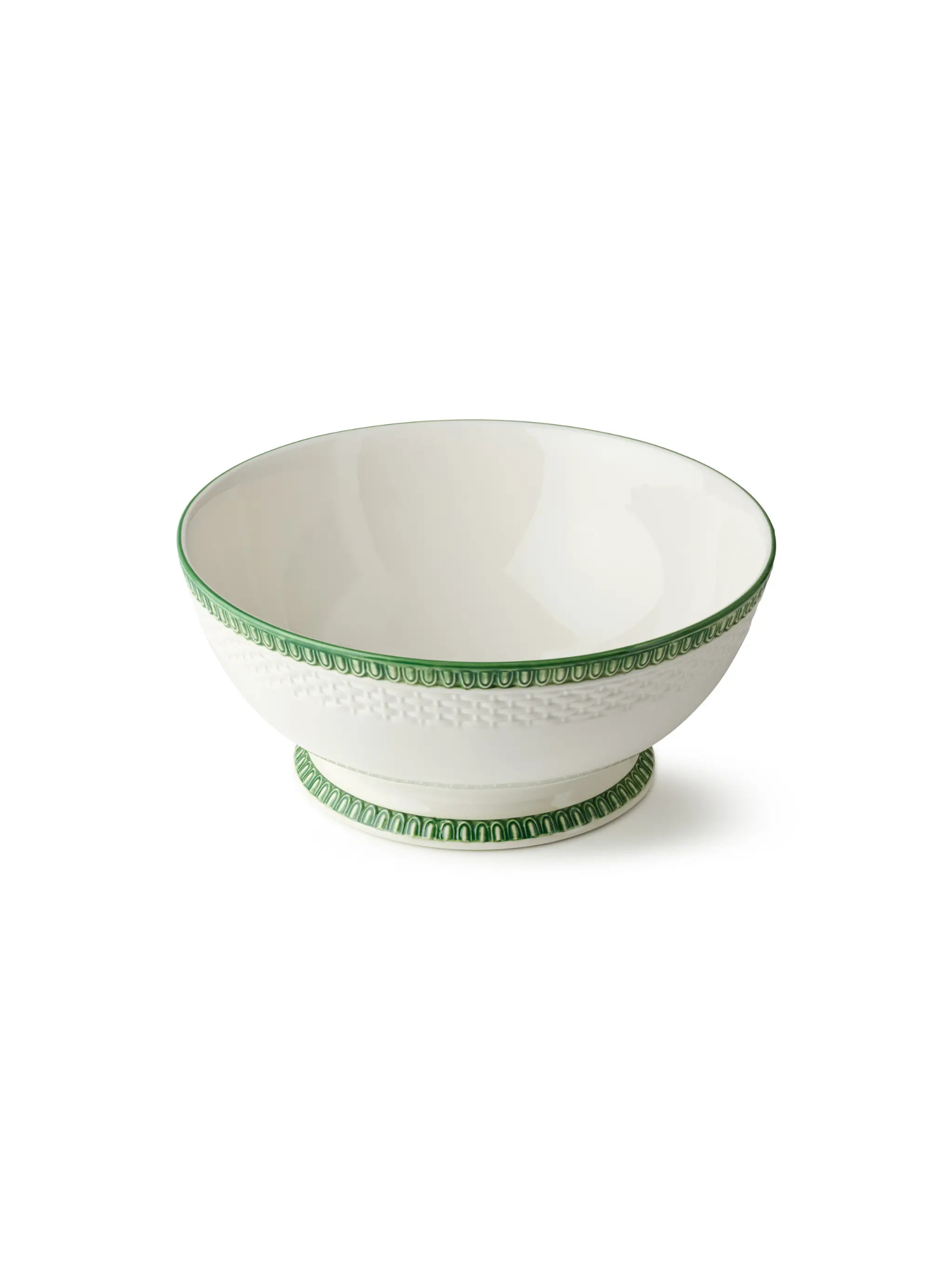 textured green and white bowl