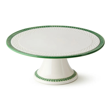 cake stand textured green and white