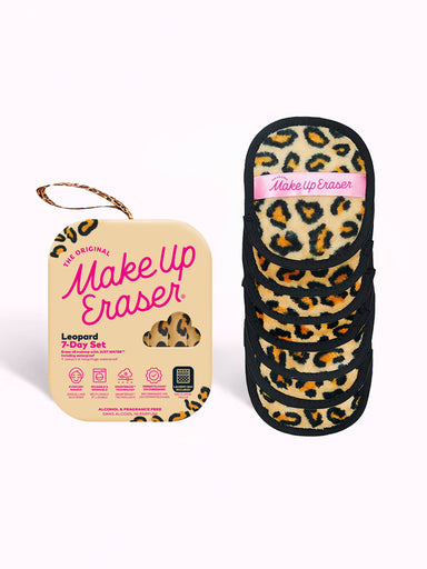 Make-up eraser with leopard print design