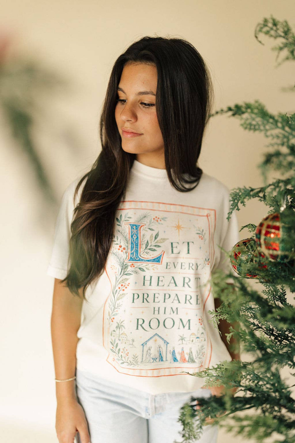 Our Let Every Heart Prepare Him Room graphic pairs classic Christmas stripes, rich seasonal colors + vintage-inspired details with the beautiful reminder of what the season is truly about.