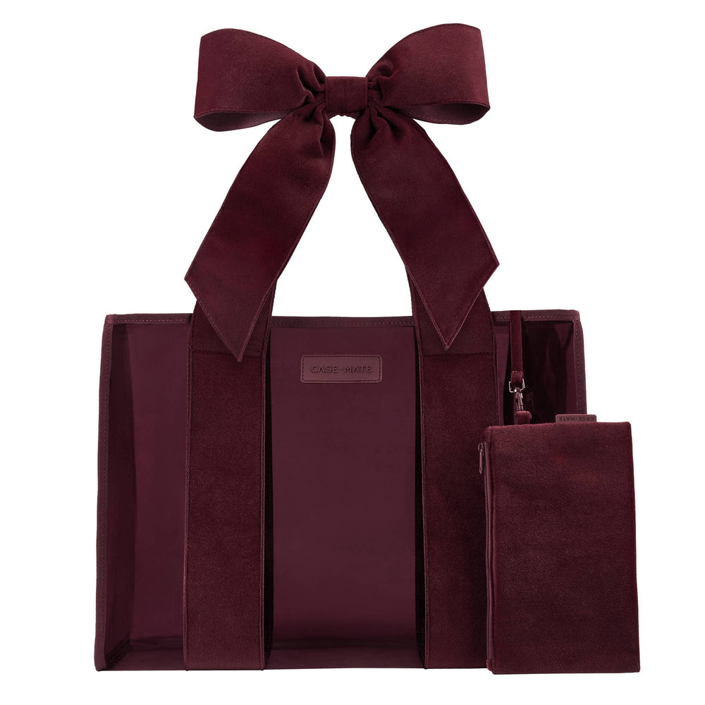 plum velvet tote bag