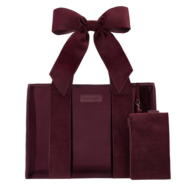 plum velvet tote bag