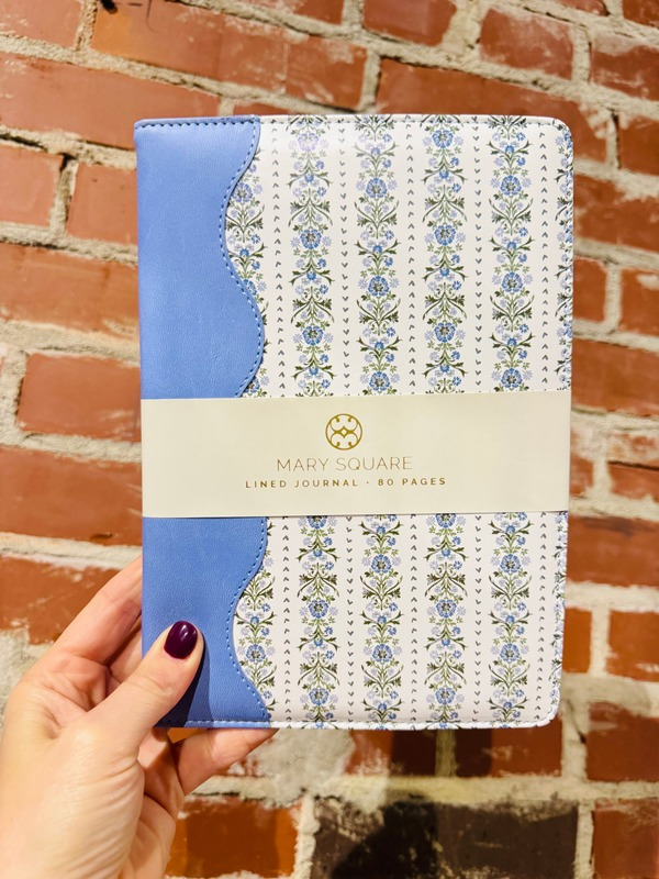 Blue floral lined 80 page journal