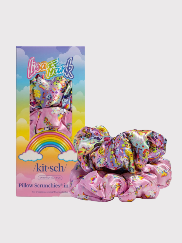 Lisa Frank inspired 2 piece satin scrunchies