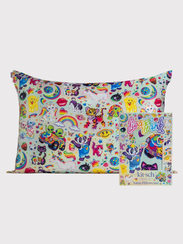 Lisa Frank inspired satin pillow case with zipper