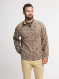 Longfellow Fleece Jacket - Retro Camo in Burnt Taupe By Southern Marsh zip up