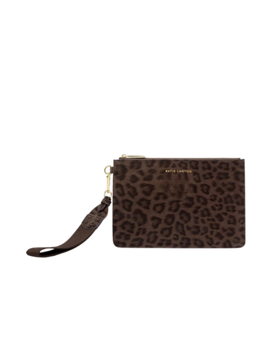Suede Lottie Wristlet in Chocolate Leopard By Katie Loxton