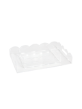 Clear scalloped serving and display tray set of 2