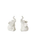 white Lucky Elephants Salt and Pepper Shakers in Gift Box