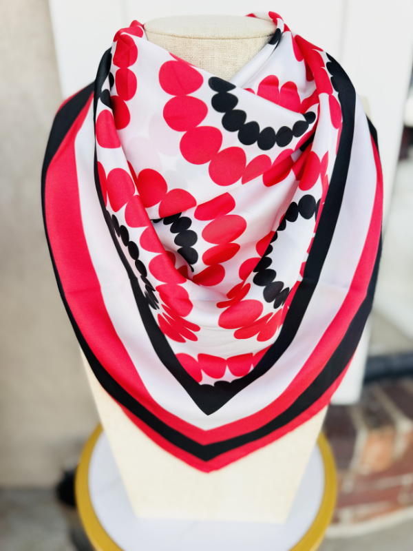 Lucy Floral Scarf in red and black