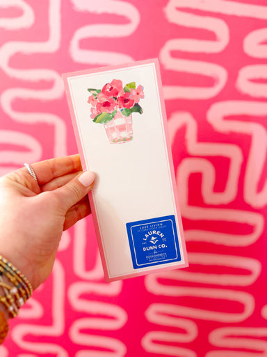 Luxe Pink Flowers Skinny Notepad