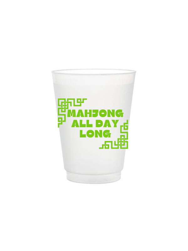Frosted Mahjong All Day Long Cups Set of 10