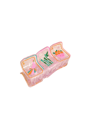 pink Mahjong hair clip