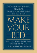 Book cover of 'Make Your Bed' by Admiral William H. McRaven with a blue and beige design.