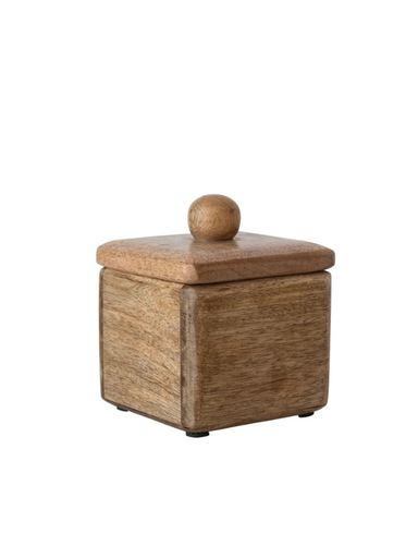 Mango Wood Container With Lid