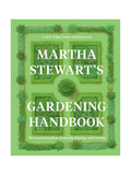 Book cover of 'Martha Stewart's Gardening Handbook' with a green background and garden design.