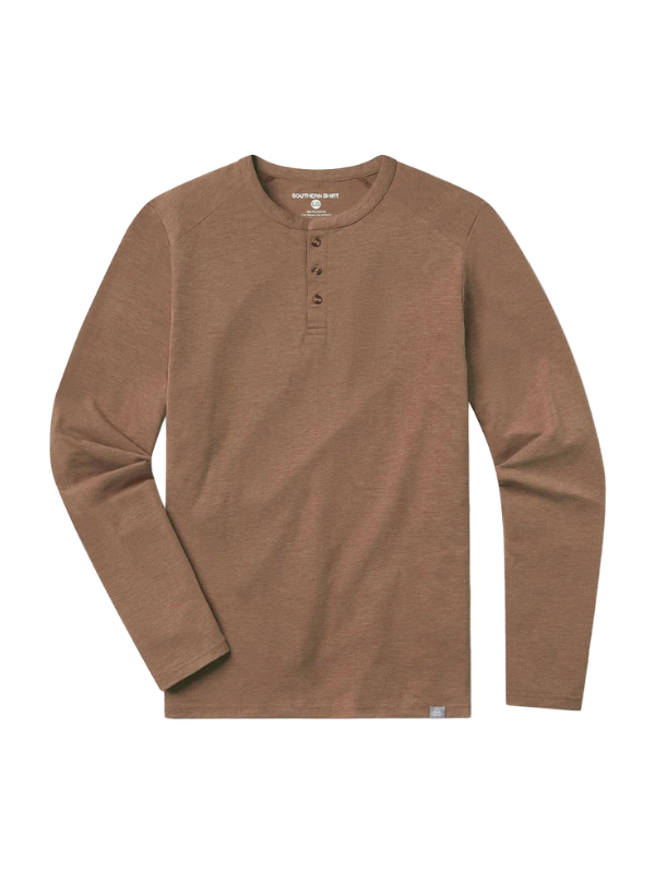 Brown long Sleeve 3 button top for men 
