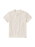 Cream color short sleeve 2 button top for men 